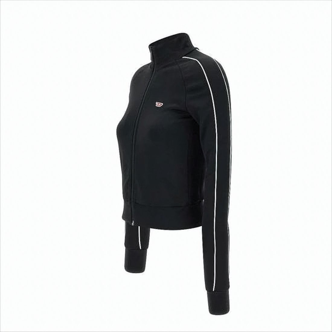 Diesel Cropped Black Jacket With High Collar