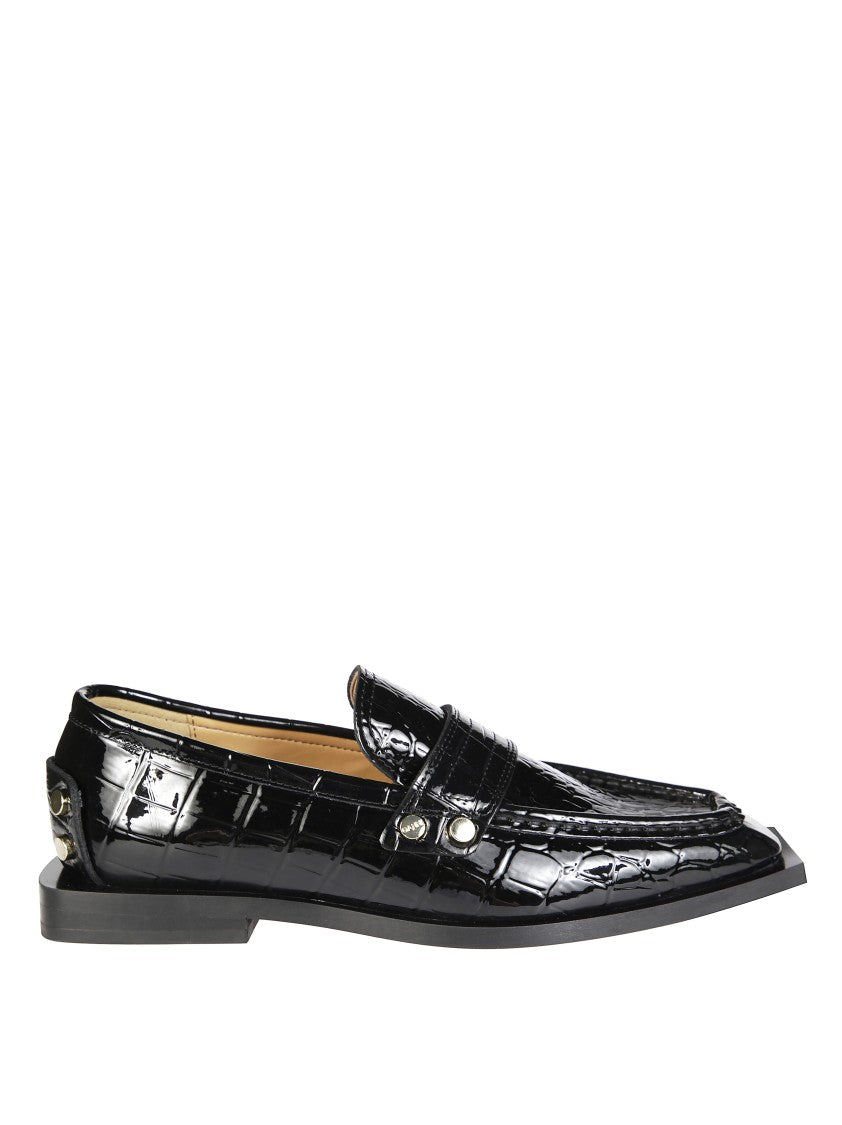 Ganni Studs Square Toe Loafer