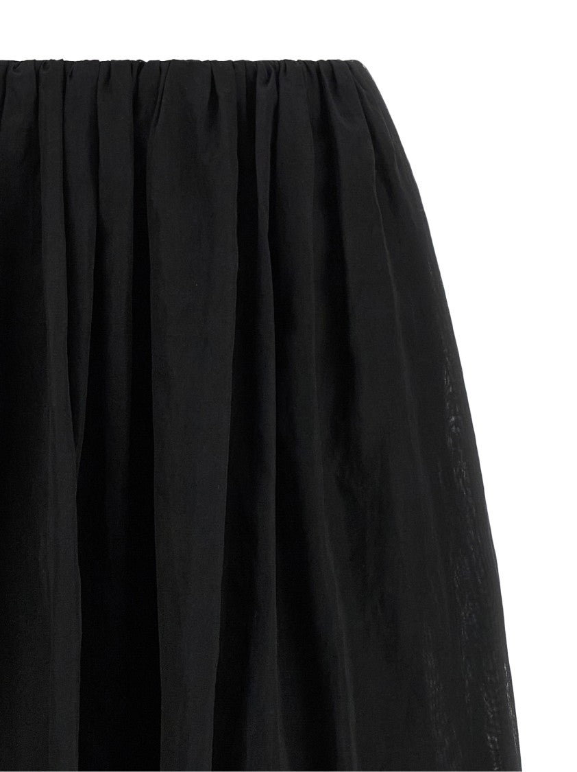 Brunello Cucinelli Long Skirt In Semi-Transparent Cotton Organza