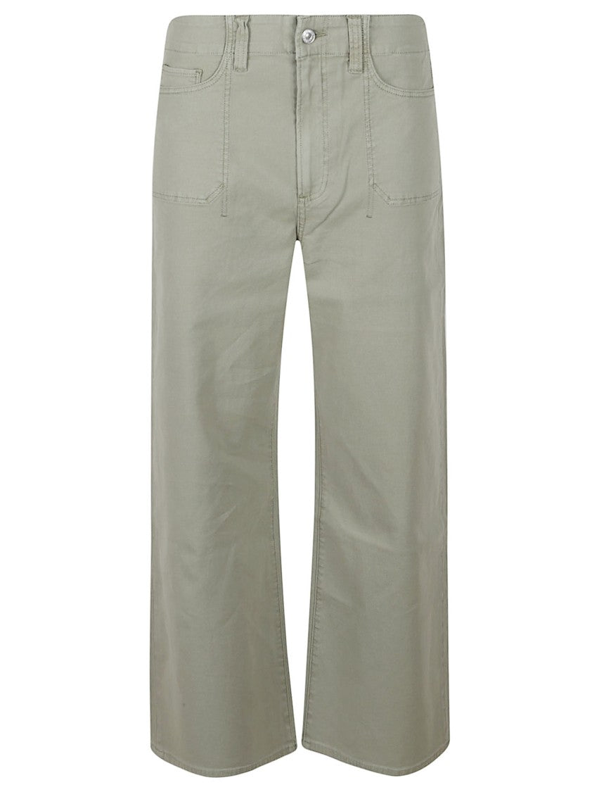 Paige Cropped Wide-Leg Pants With Stitch Detail