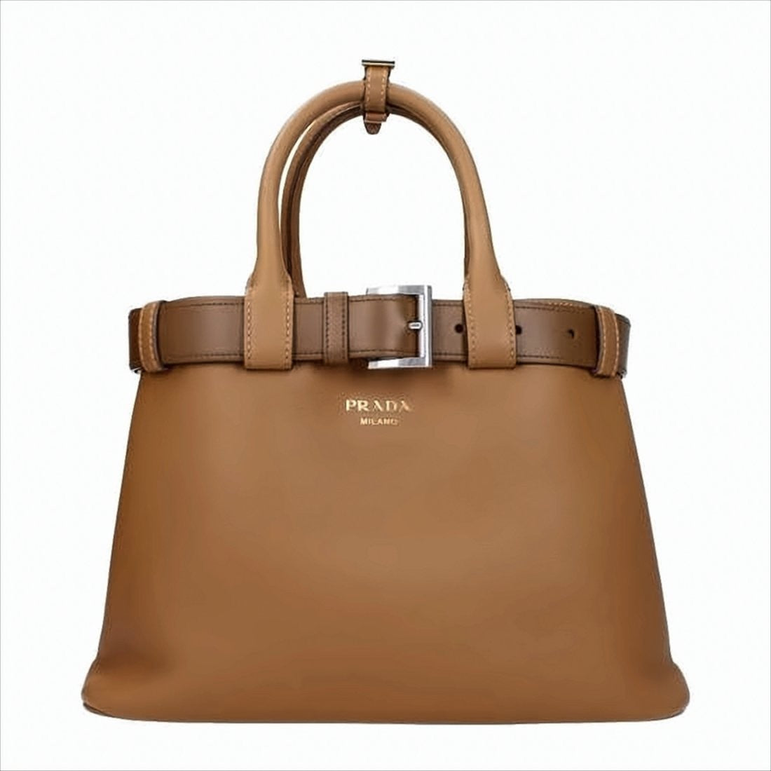 Prada Smooth Leather Tote Bag With Adjustable Strap