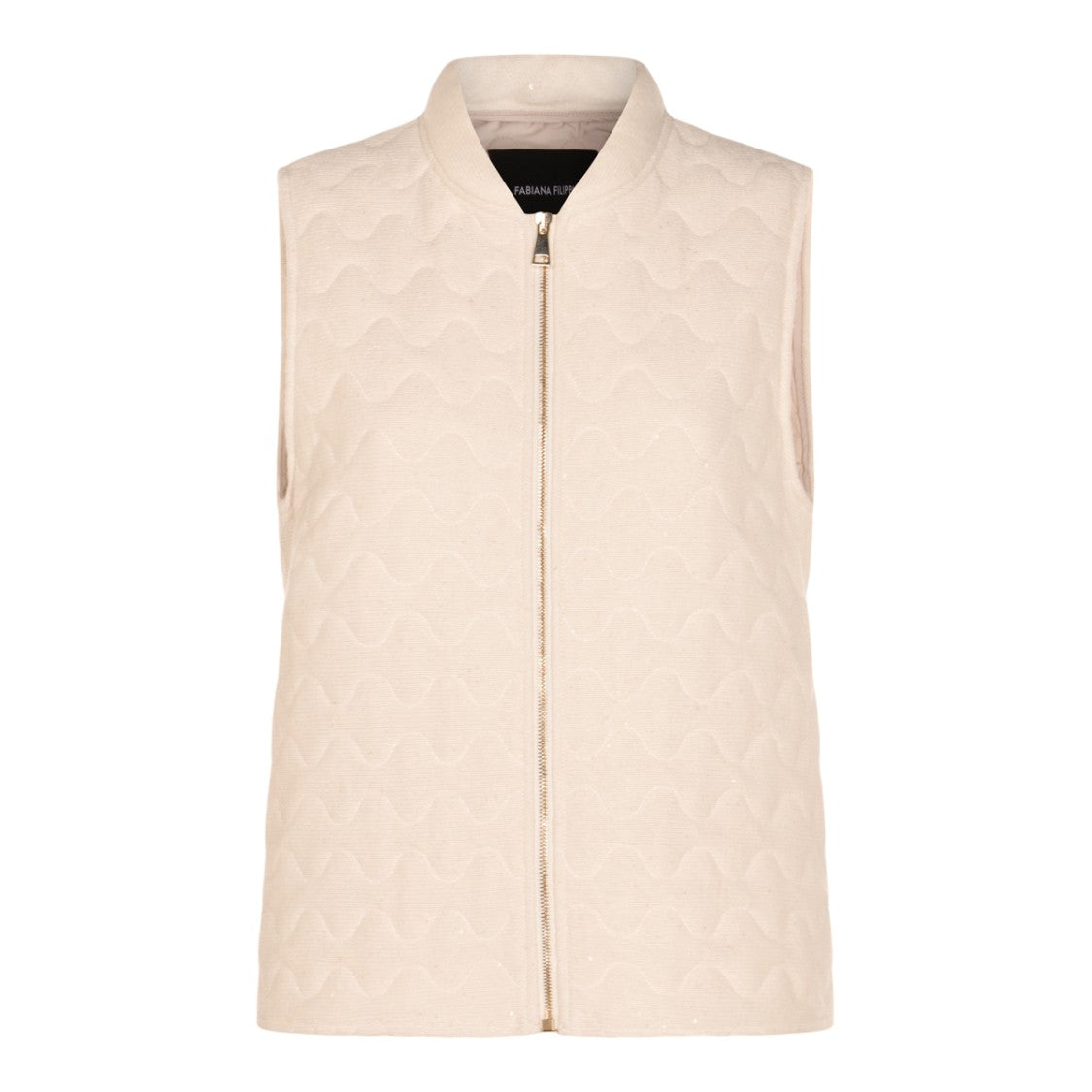 Fabiana Filippi Quilted Sleeveless Vest With Ribbed Collar