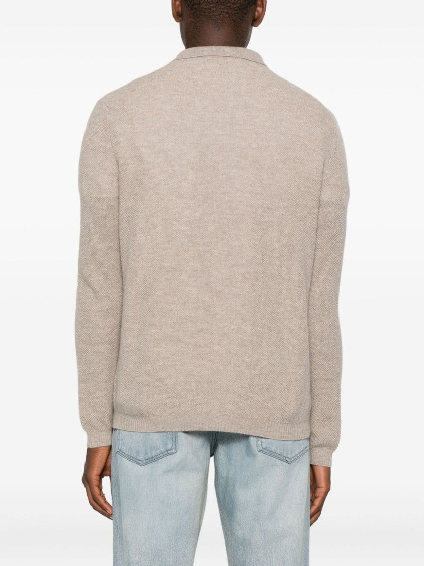 Alpha Studio Light Beige Wool-Cashmere Blend Cardigan