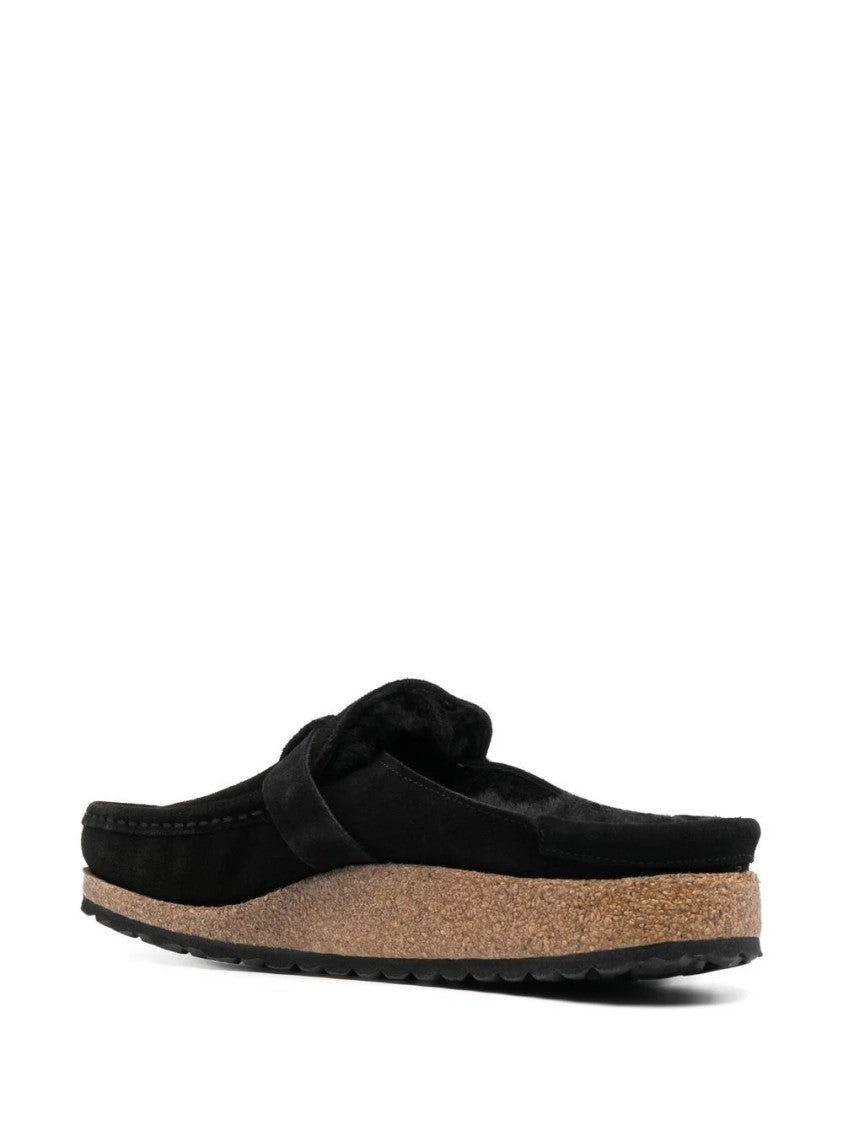 Birkenstock Black Buckley Shearling Suede Slip-On Shoes