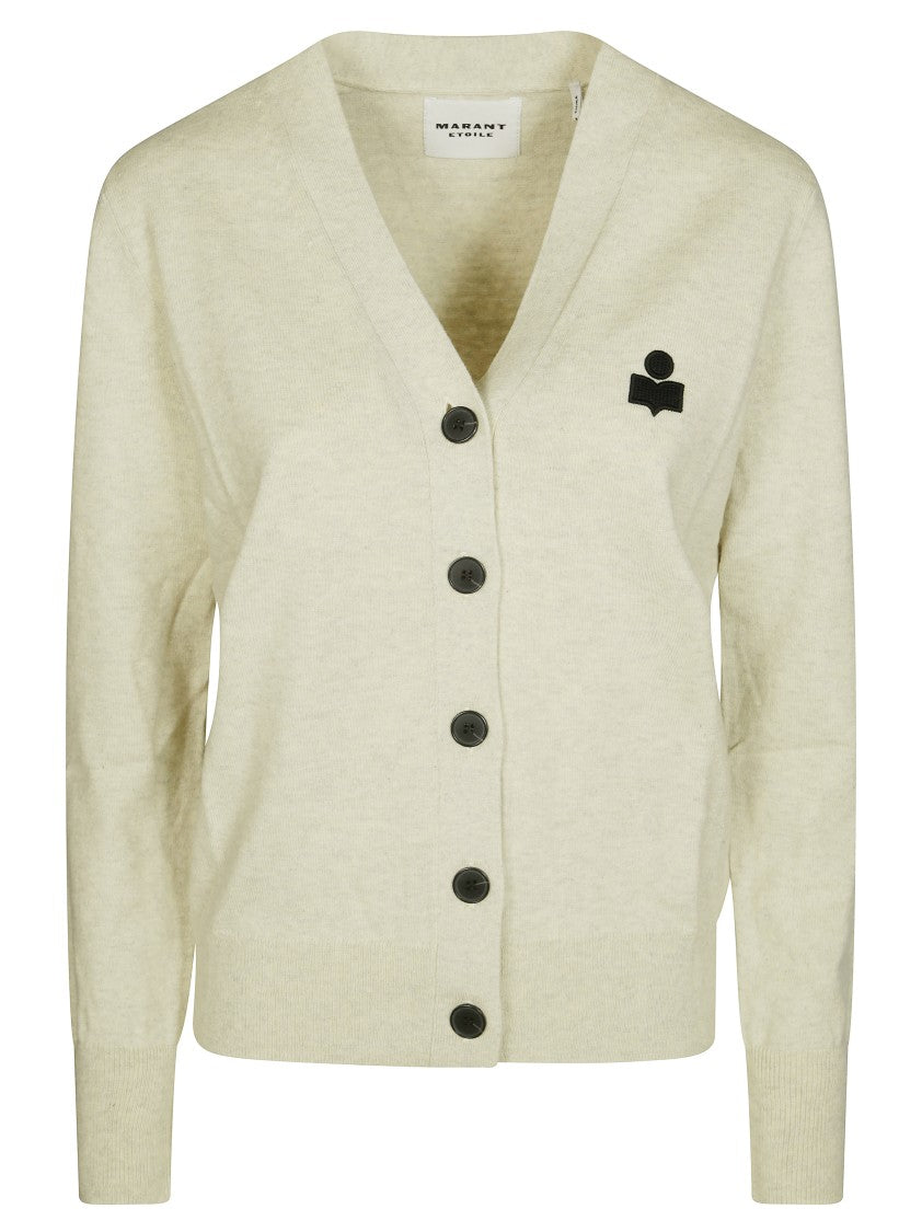 Isabel Marant Karinagz Light Beige V-Neck Knit Cardigan