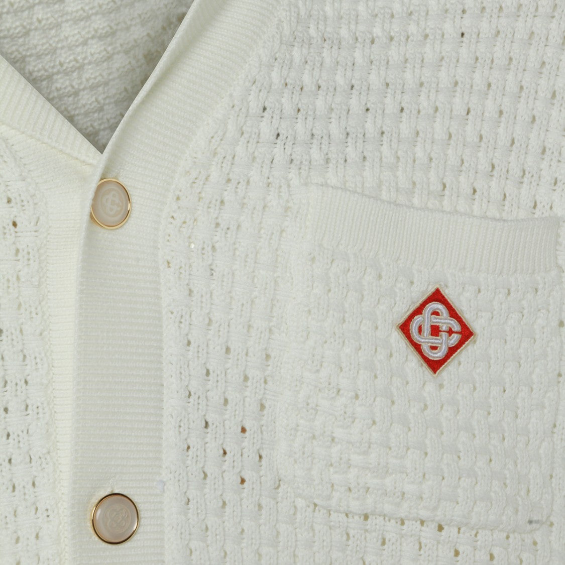 Casablanca Textured Knit Casual Shirt With Contrasting Panels