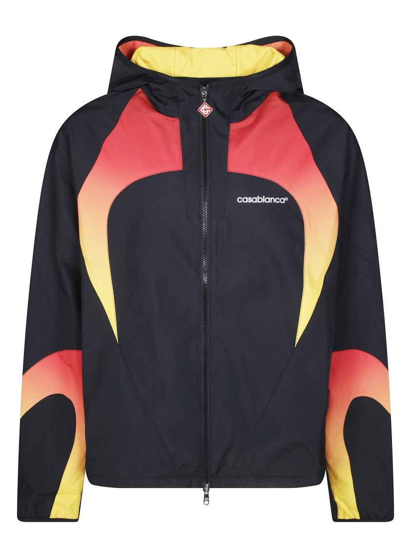 Casablanca Gradient Accented Zip-Up Hooded Jacket