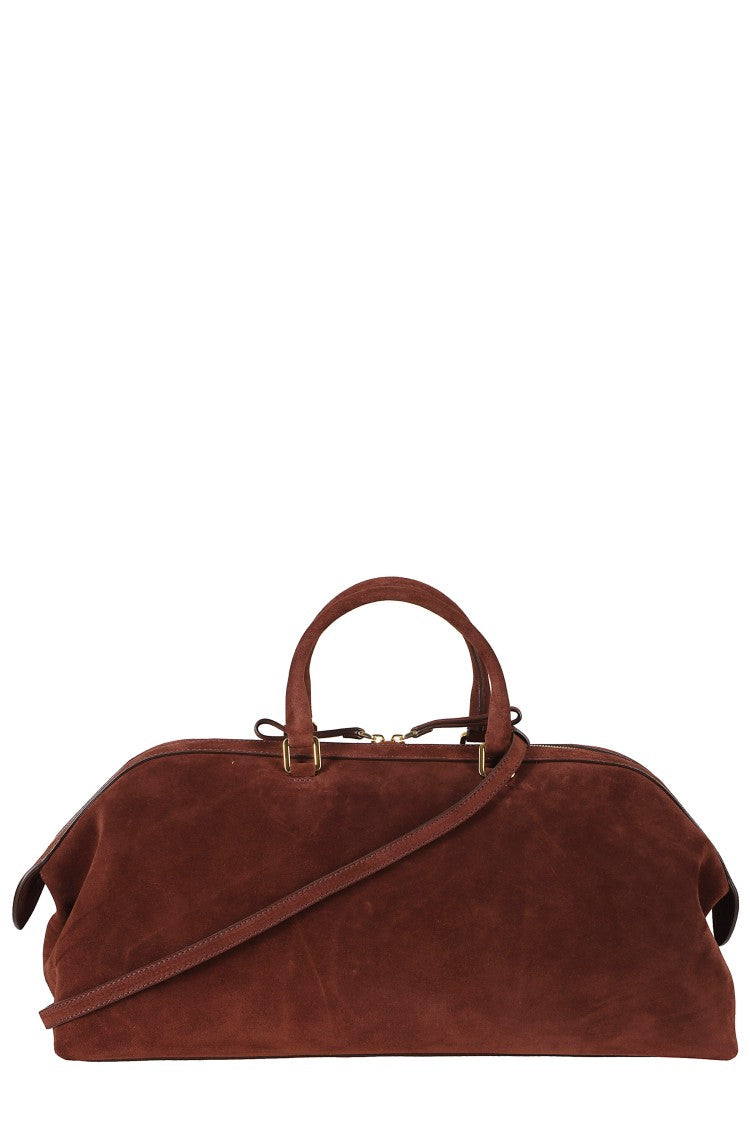 Alberta Ferretti Brown Double Zip Removable Strap Suede Tote Bag