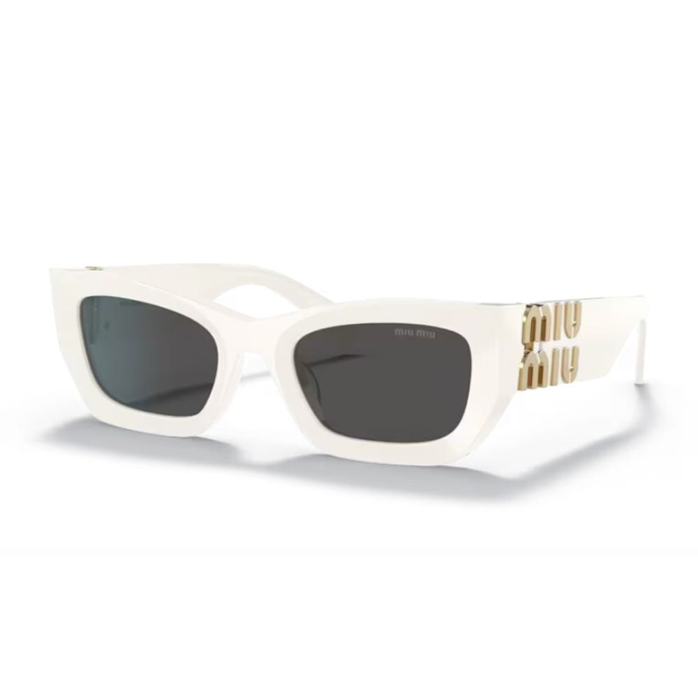 Miu Miu 0Mu 09Ws Miu Glimpse Compact Rectangular White Acetate Sunglasses