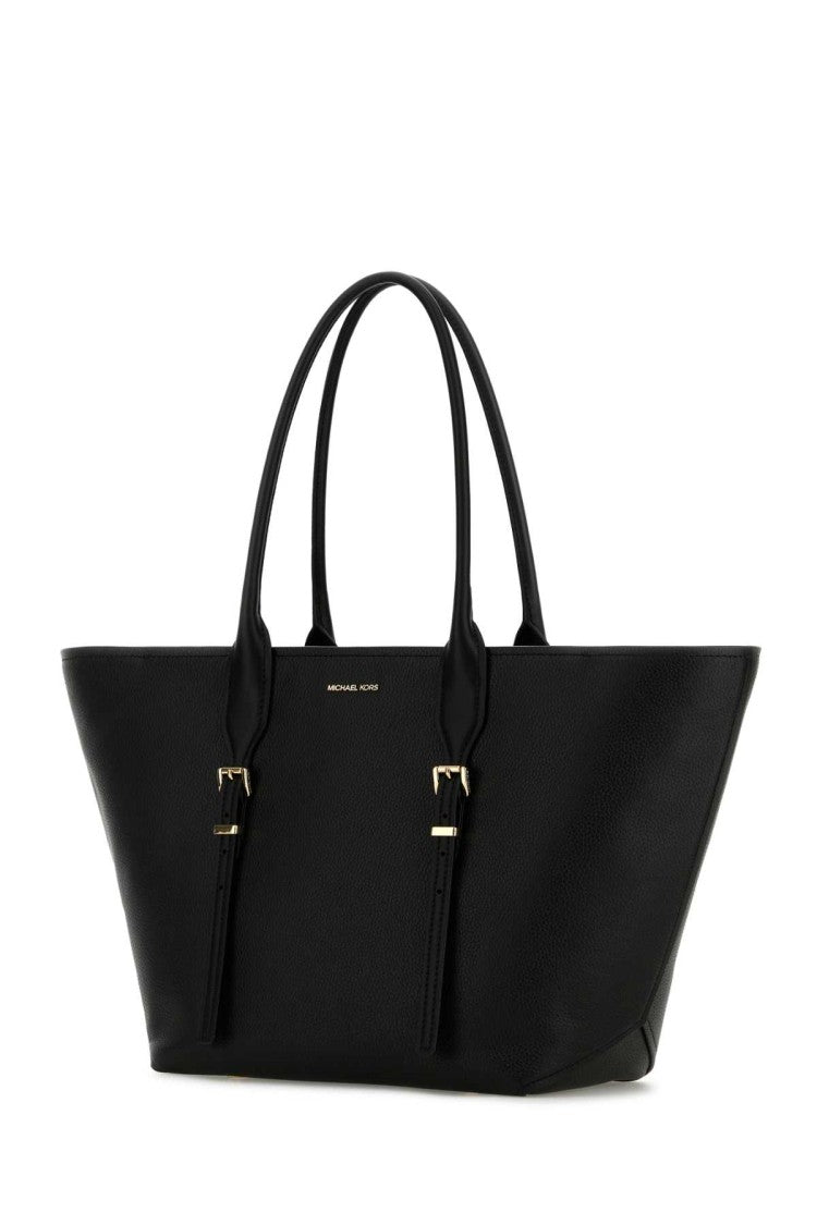 Michael Michael Kors Black Leather Moore Shopping Bag