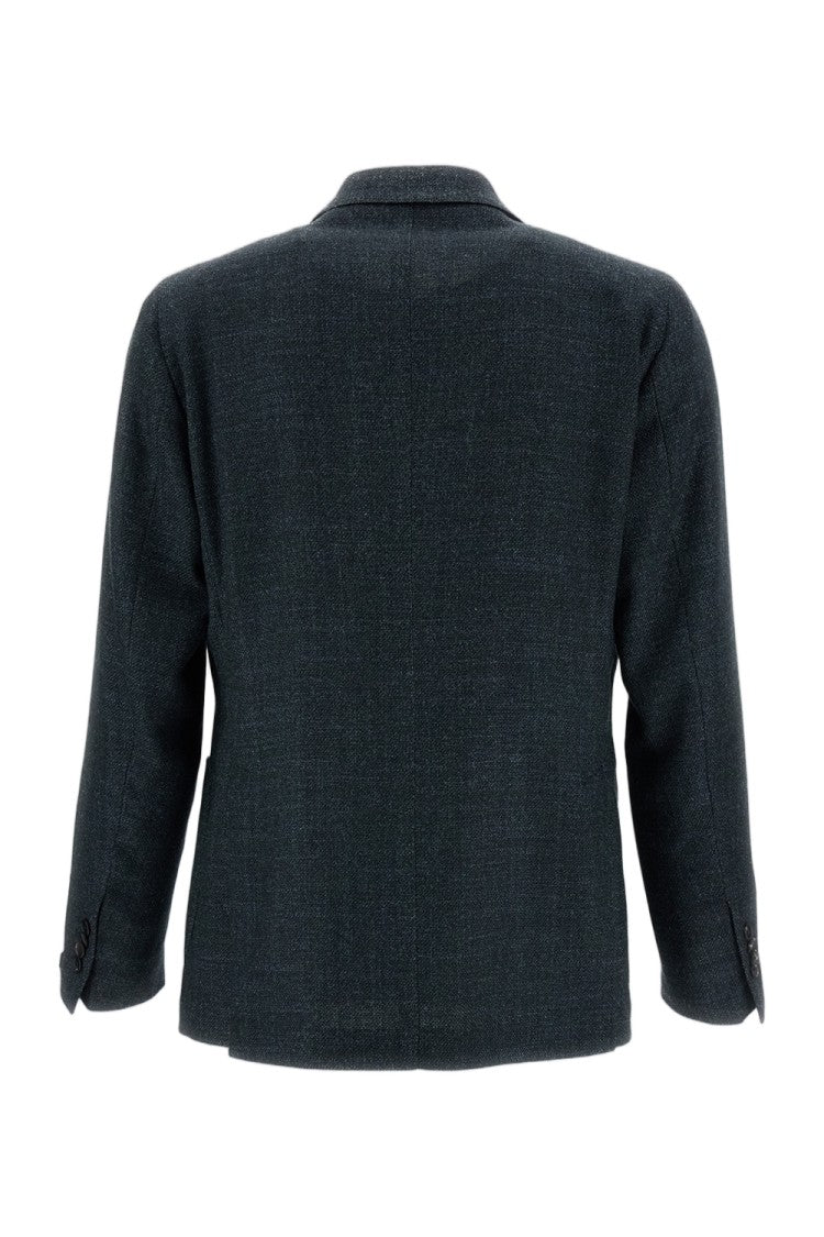 Tagliatore Green Montecarlo Double-Breasted Wool-Blend Blazer