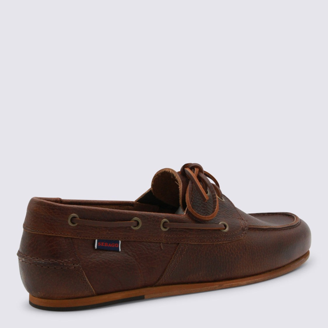 Sebago Moccasin Design Brown Leather Flat Shoes