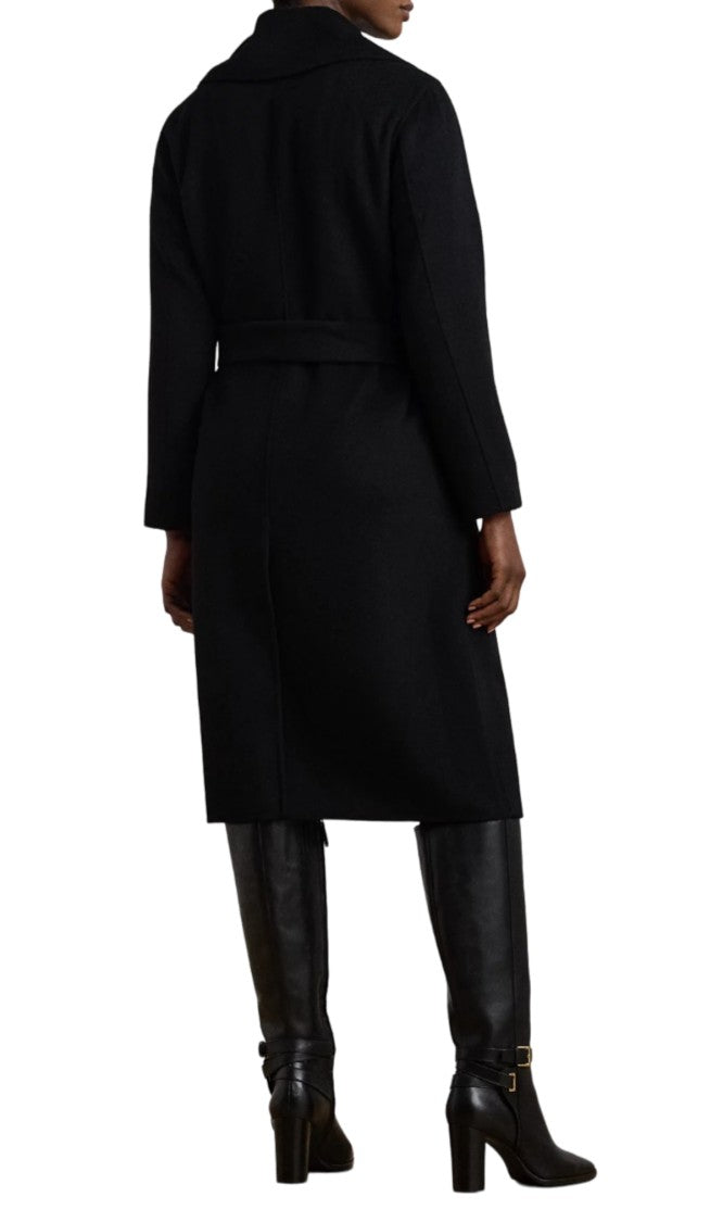 Lauren Ralph Lauren Knee-Length Black Coat With Wide Lapel