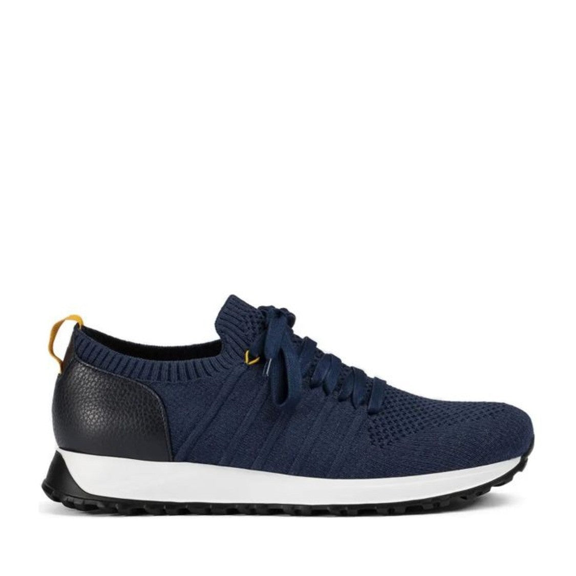 Doucal's Blue Knitted Snug Collar Contrasting Sole Sneakers