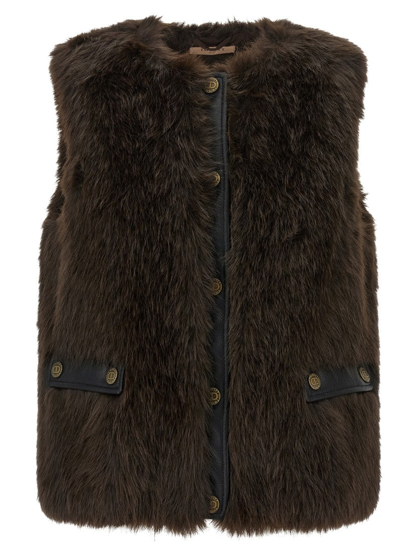 Twin-Set Plush Faux Fur Vest