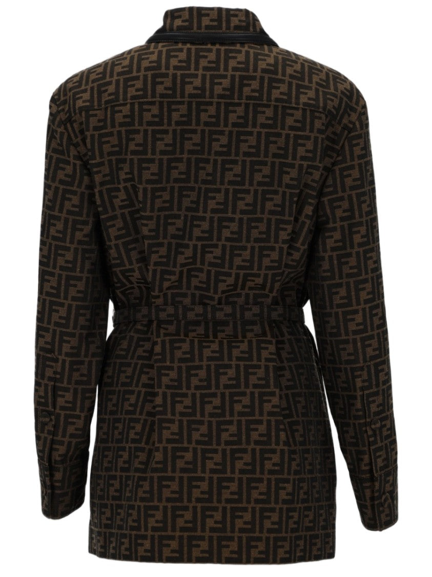 Fendi Canvas Jacket With Metallic Buckle Detail