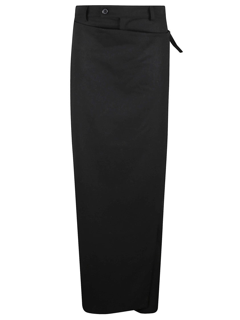 The Nina Studio Wrap-Effect Culottes With Asymmetrical Button Fastening And Welt Pockets