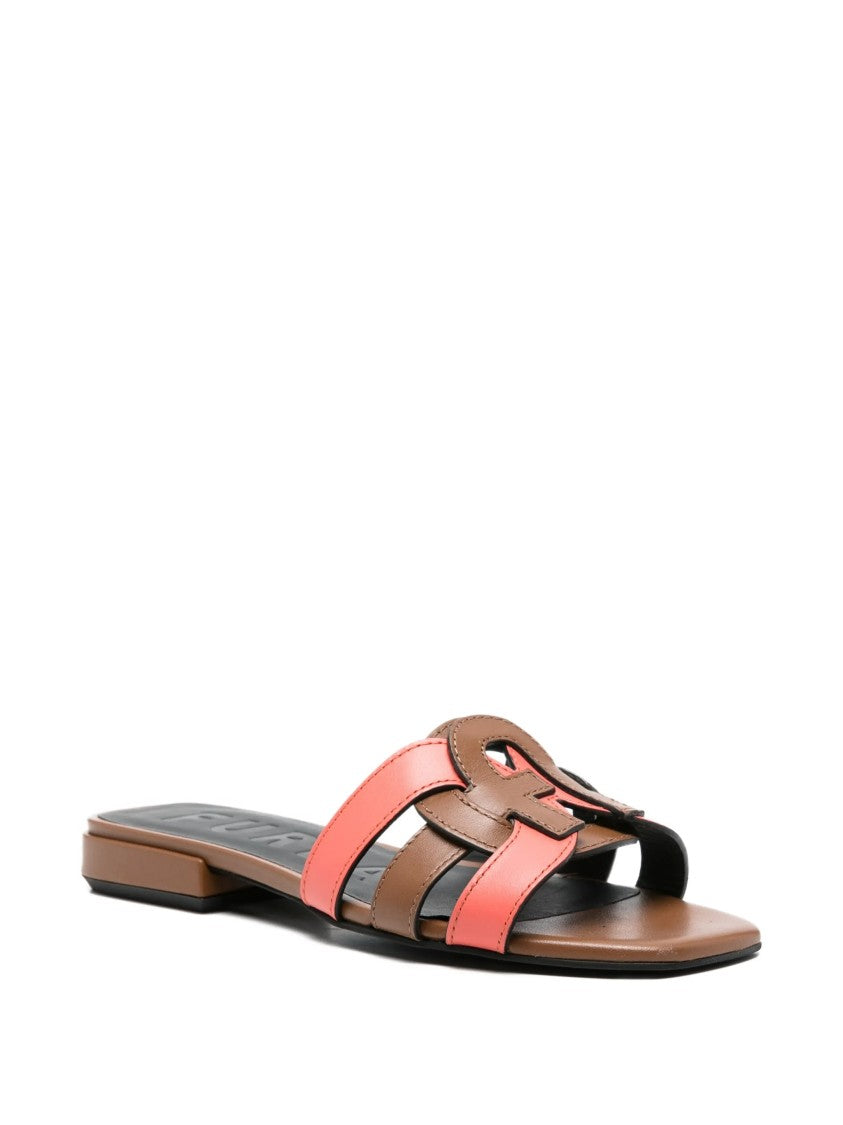 Furla Summer Sandalo Dual-Strap Brown Coral Sandals