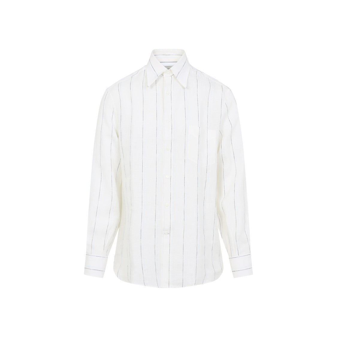 Brunello Cucinelli Long-Sleeved Striped Linen Shirt