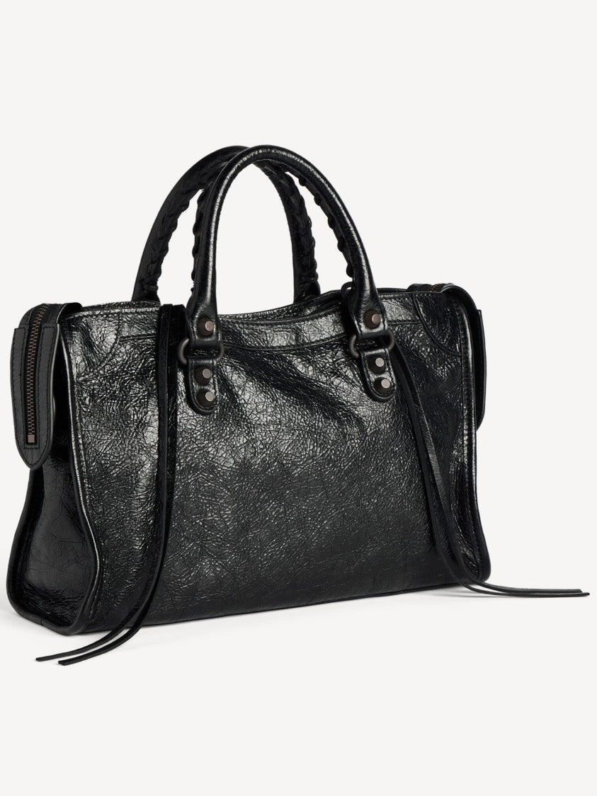 Balenciaga Le City Bag S Crinkled Leather Handbag