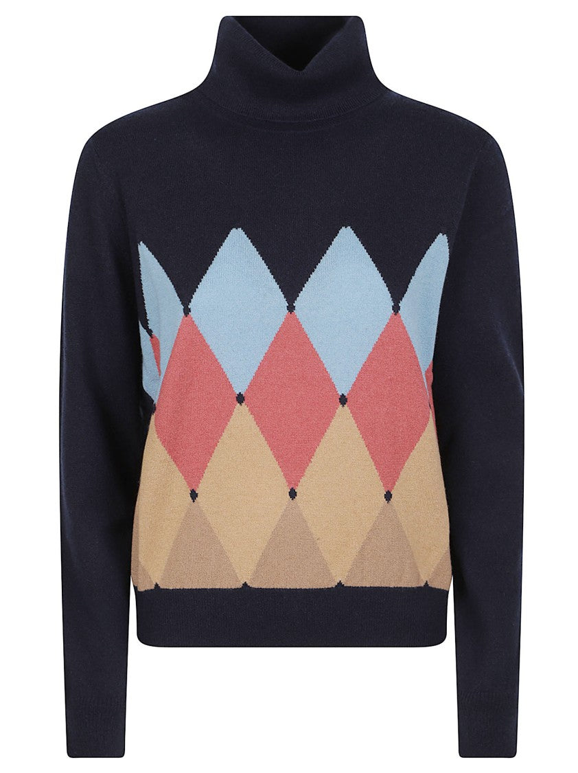 Ballantyne Turtle Neck Classic Diamon Argyle Cashmere Turtleneck