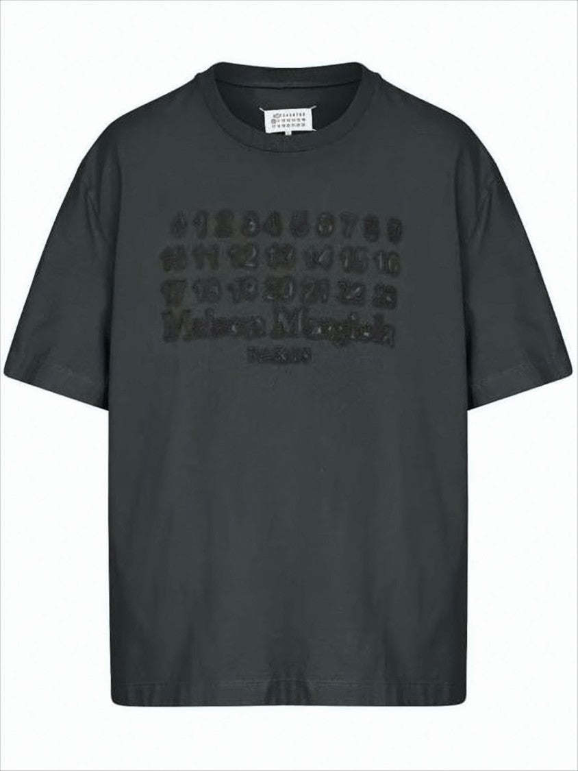 Maison Margiela Minimalist Black Short-Sleeved T-Shirt With Tonal Embossed Design