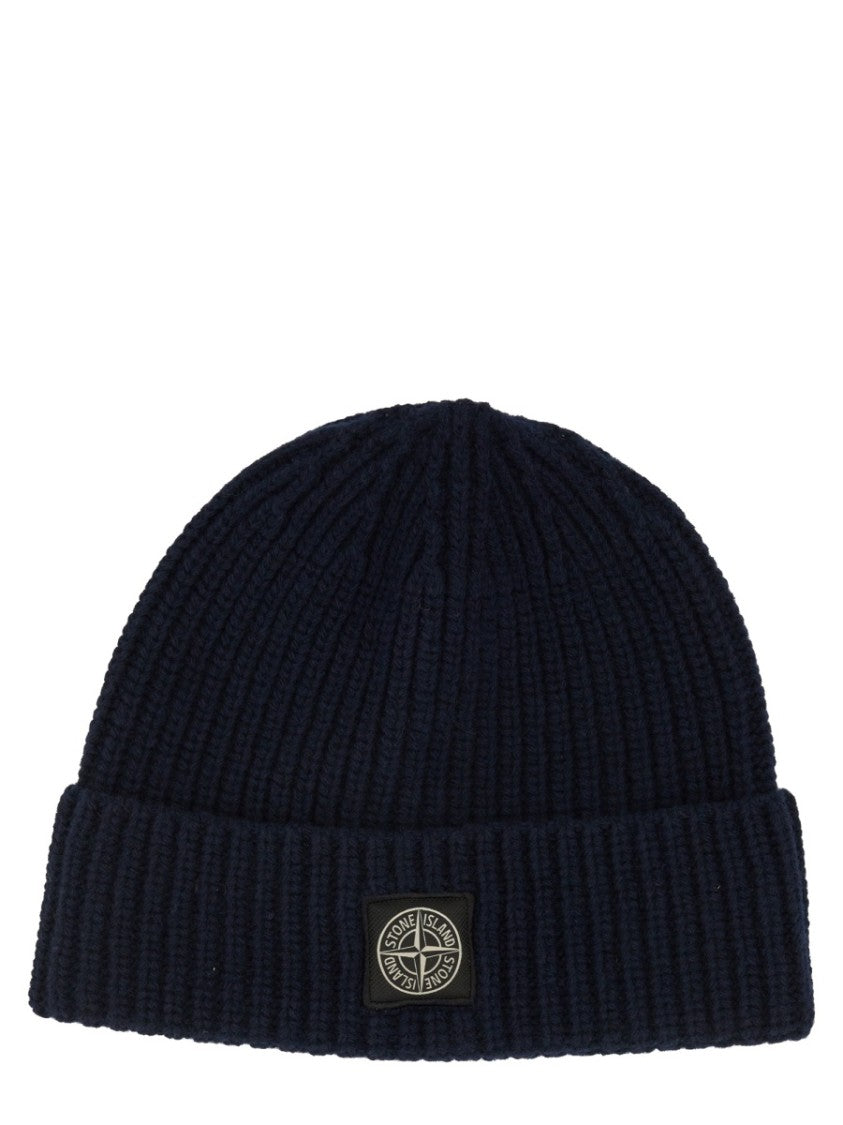 Stone Island Ribbed Knit Wool Cap