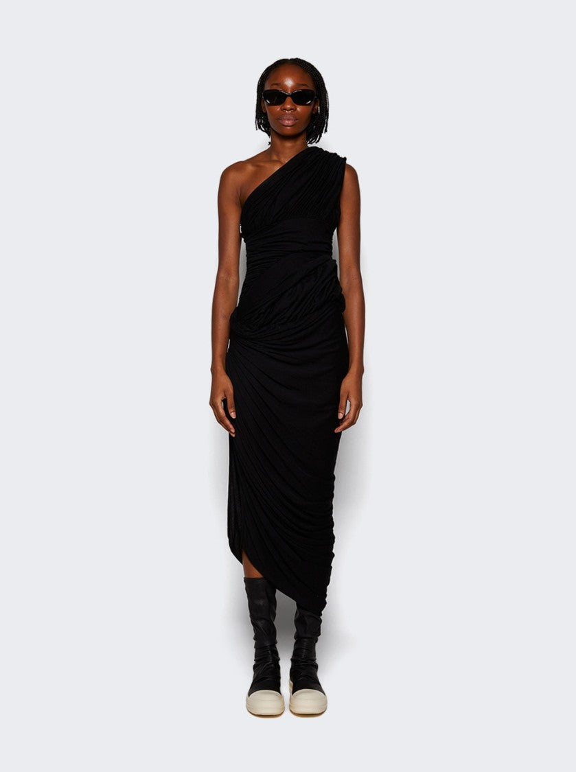 Rick Owens Lido Draped Midi Dress Black