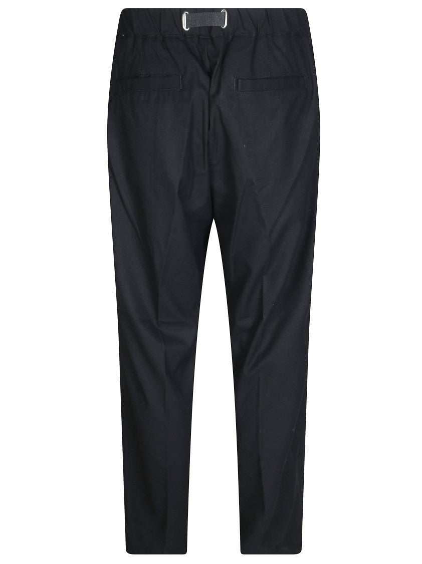 White Sand Straight-Leg Technical Belted Formal Pants
