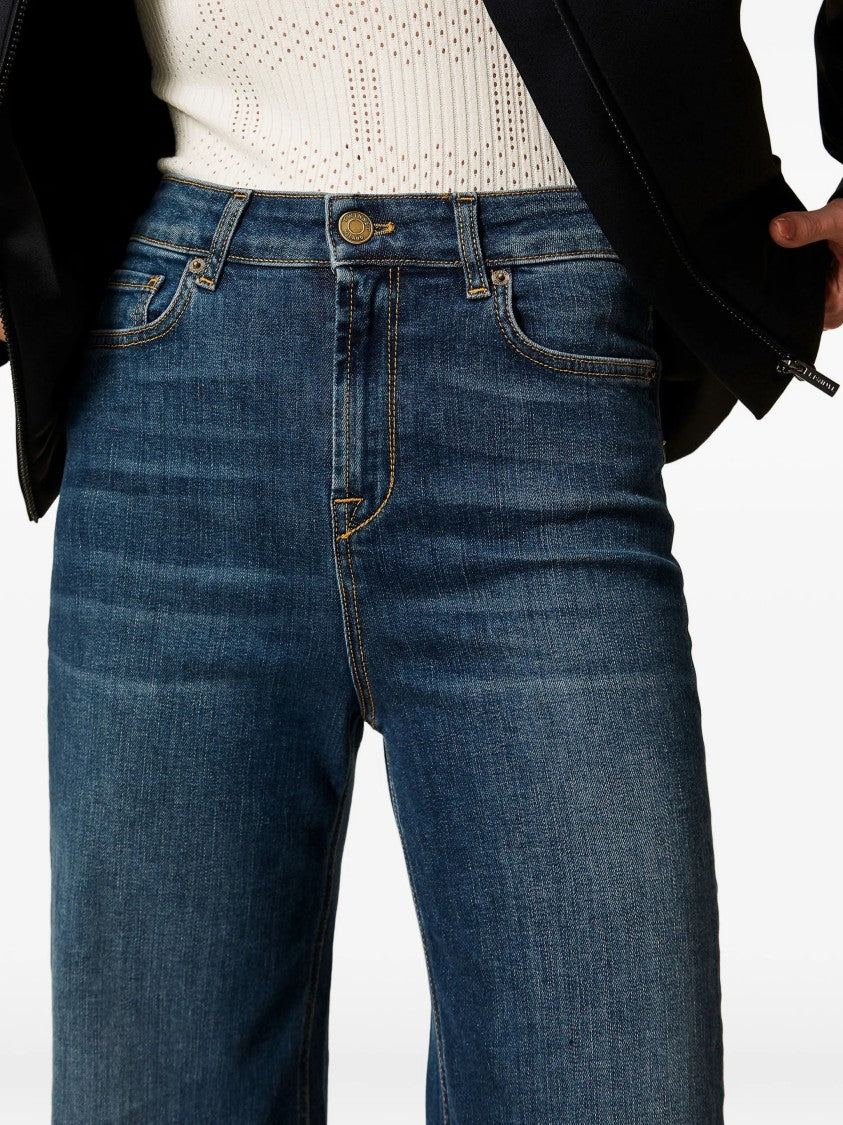 Twin-Set Medium Blue Pantalone Wide-Leg Jeans