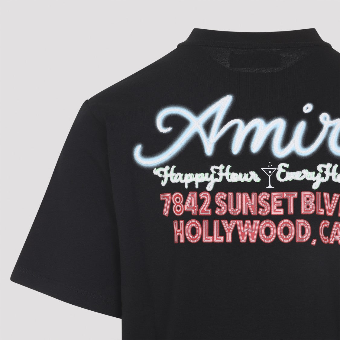 Amiri Neon Lights Os Black Cotton T-Shirt