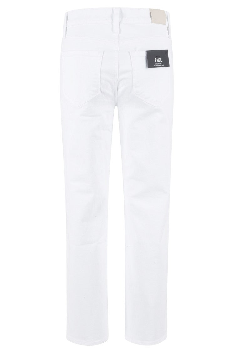 Paige White Mason Five-Pocket Straight Cotton Jeans