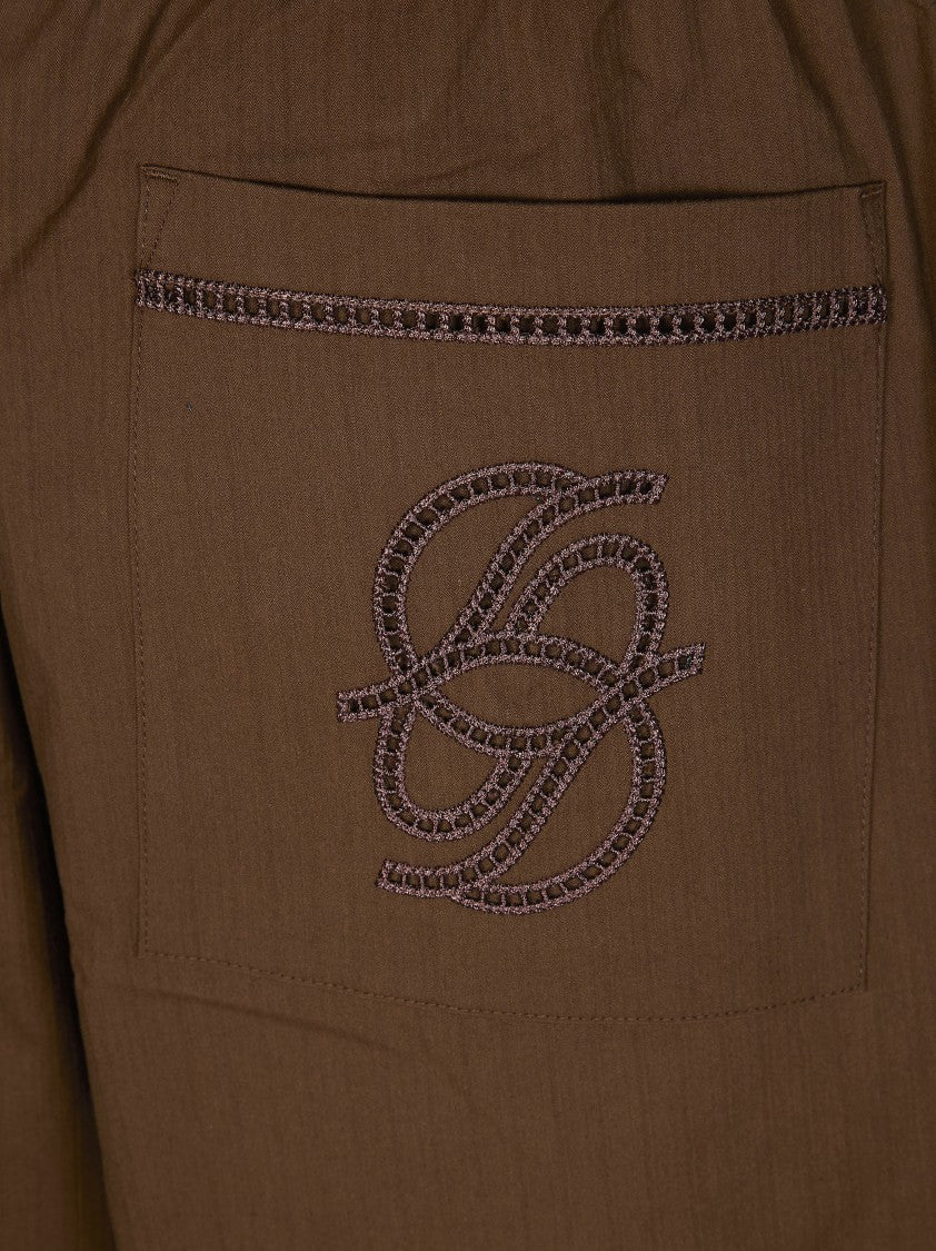 Drôle De Monsieur Relaxed Smooth Monogram Patch Shorts