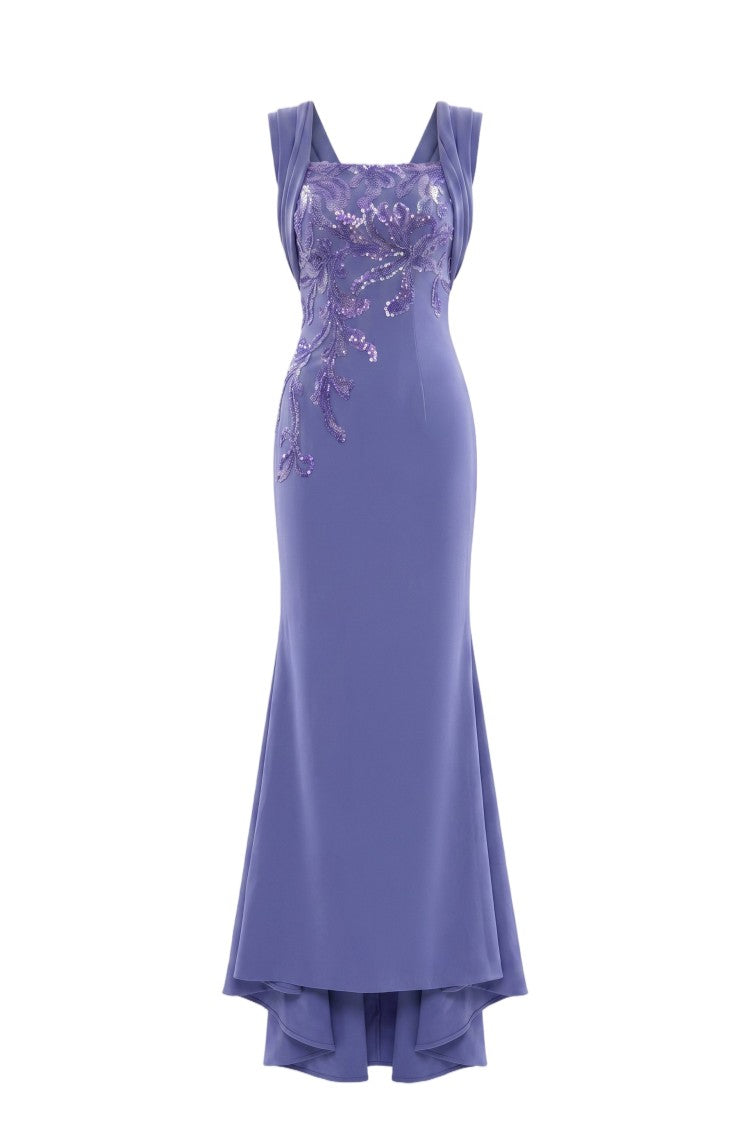 Saiid Kobeisy Embellished Long Crepe Dress