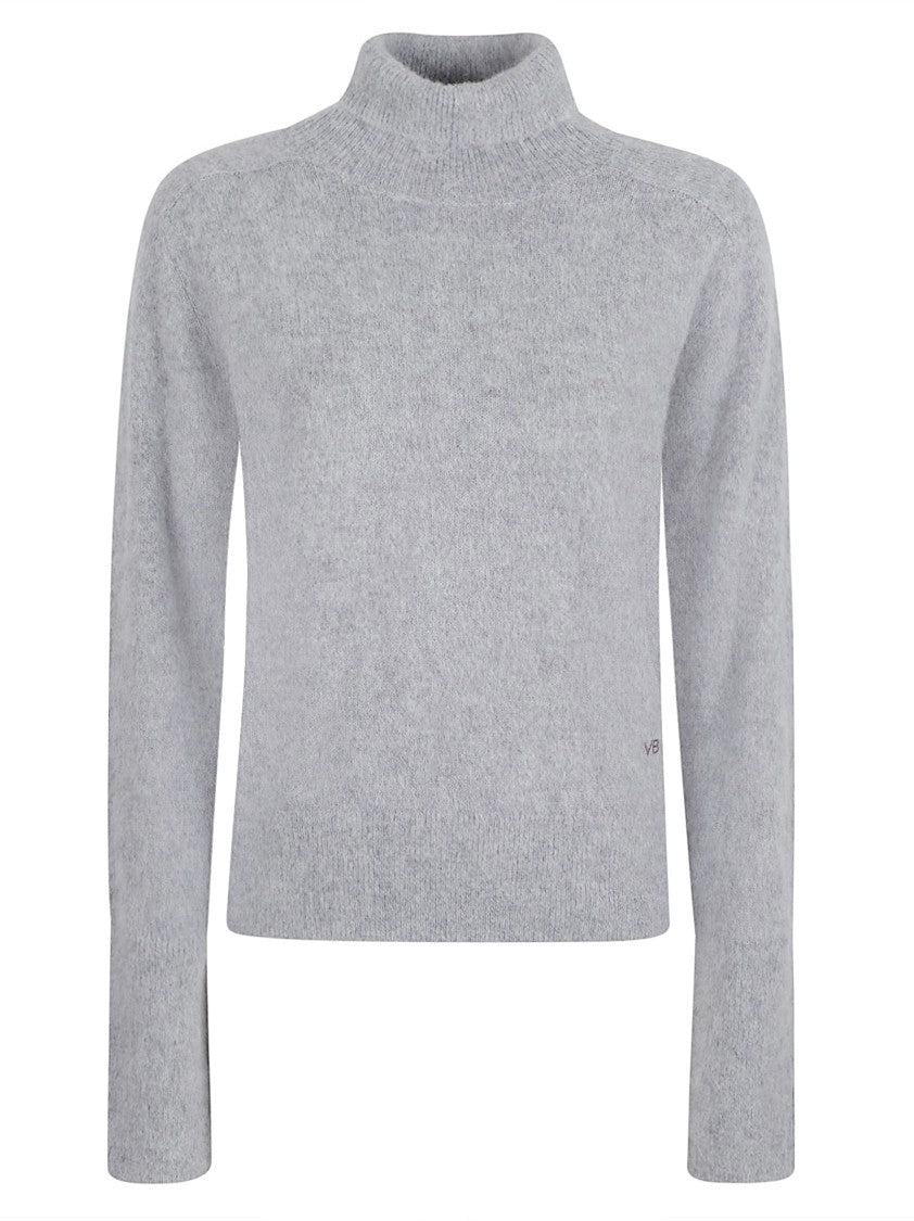 Victoria Beckham High Neck Fuzzy Texture Sweater