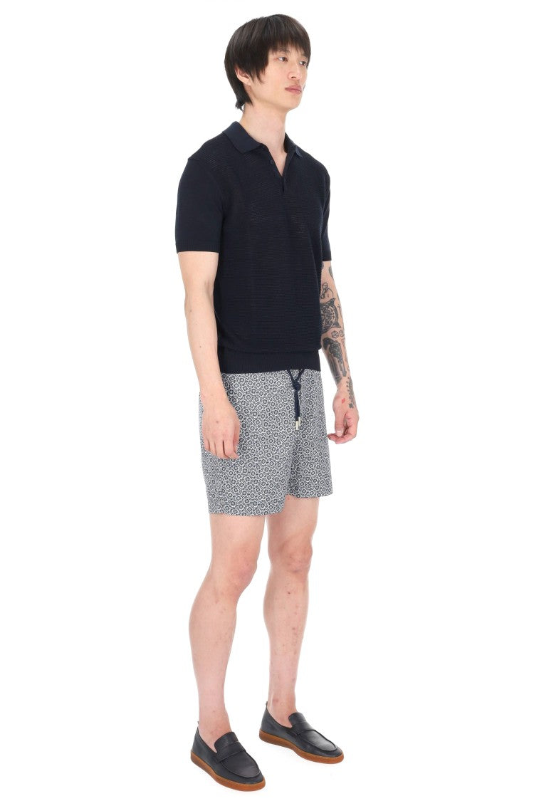 Orlebar Brown Burnham Tie Stitch Cotton-Silk Polo Shirt