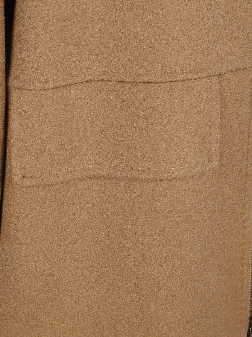 Max Mara Short Cashmere Coat With And Zipper Closure