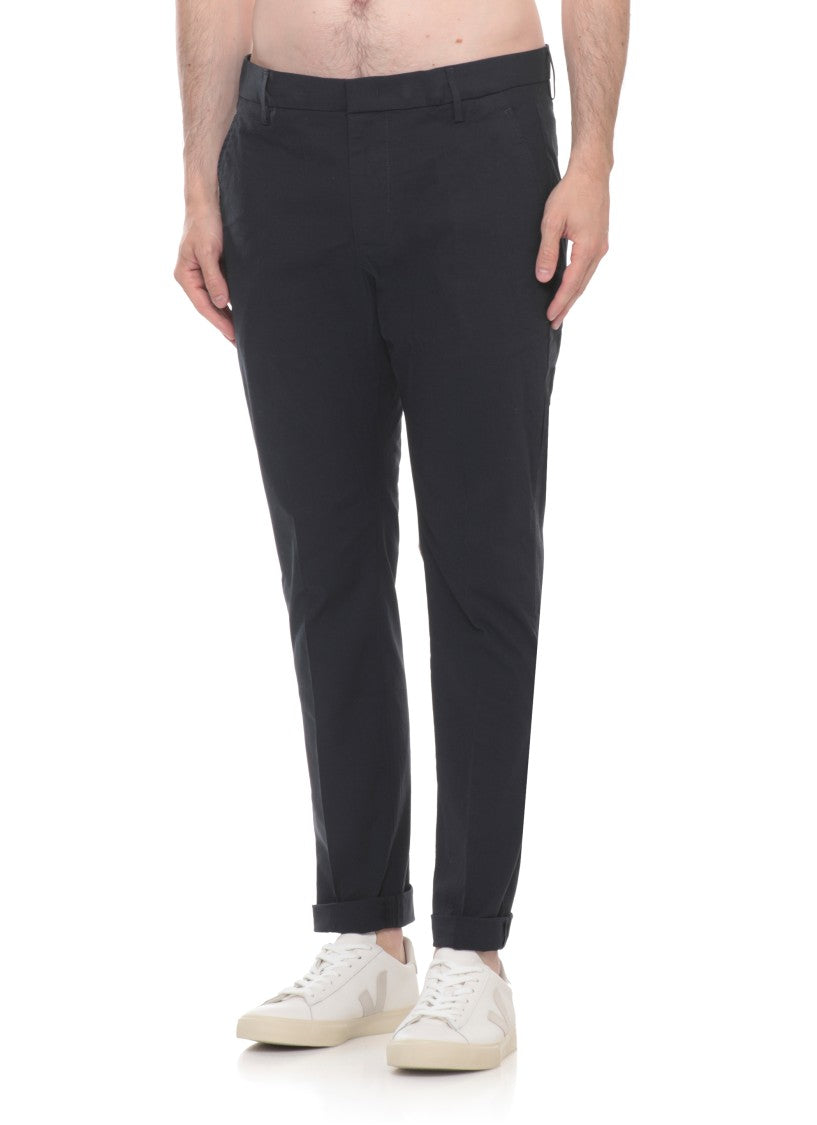 Dondup Blue Gaubert Monogram Cotton Pants