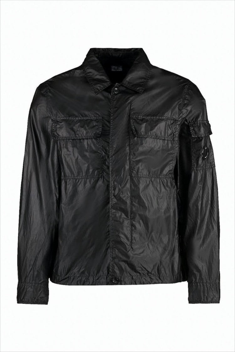 C.P. Company Lightweight Black Polyamide Casual Jacket With Classic Collar