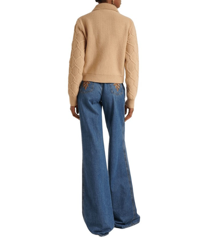 Etro Floral Embroidered Wool-Cashmere Cardigan