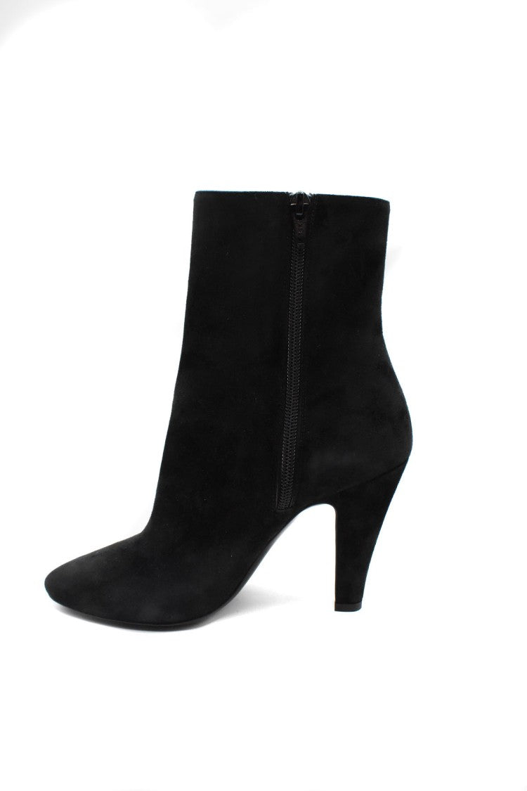 Saint Laurent Black Suede Cone Heel Boots