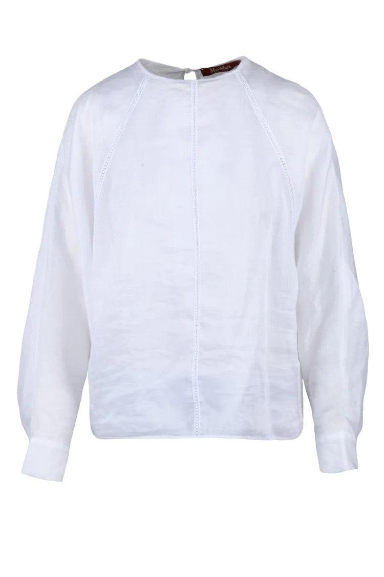 Max Mara Edile Brushed Ramie Blouse - White