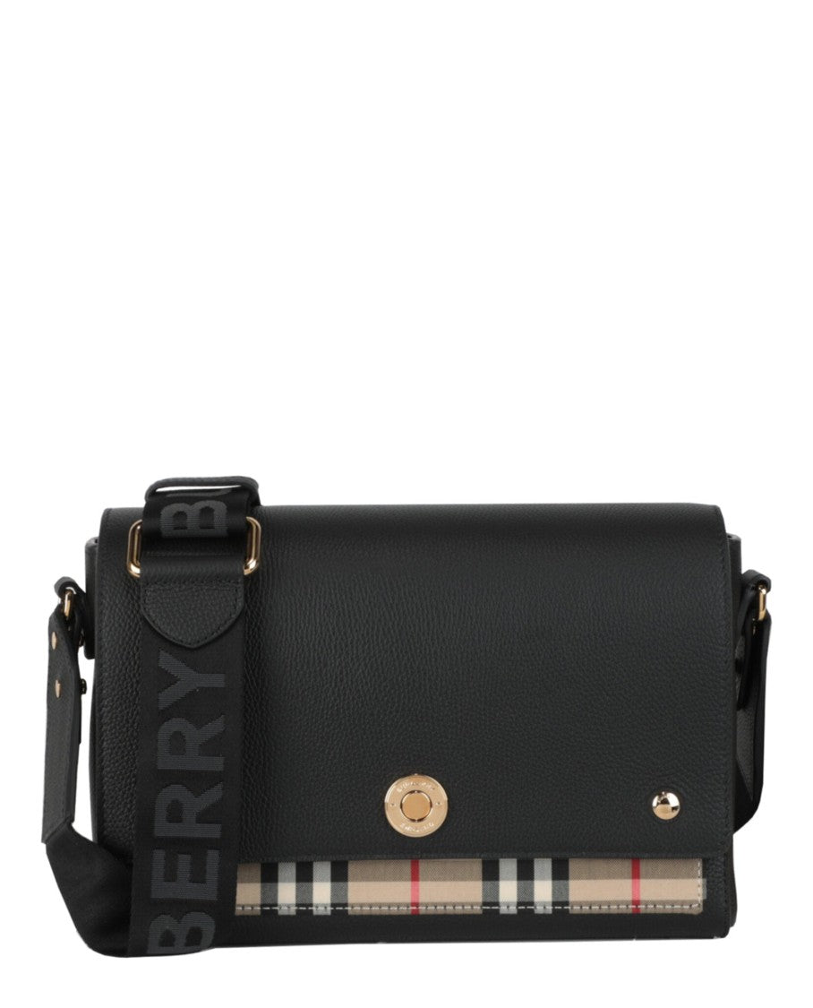 Burberry Pebbled Leather Medium Note Bag With Adjustable Strap