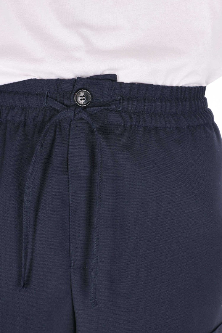 Kenzo Straight Fit Virgin Wool Cargo Trousers