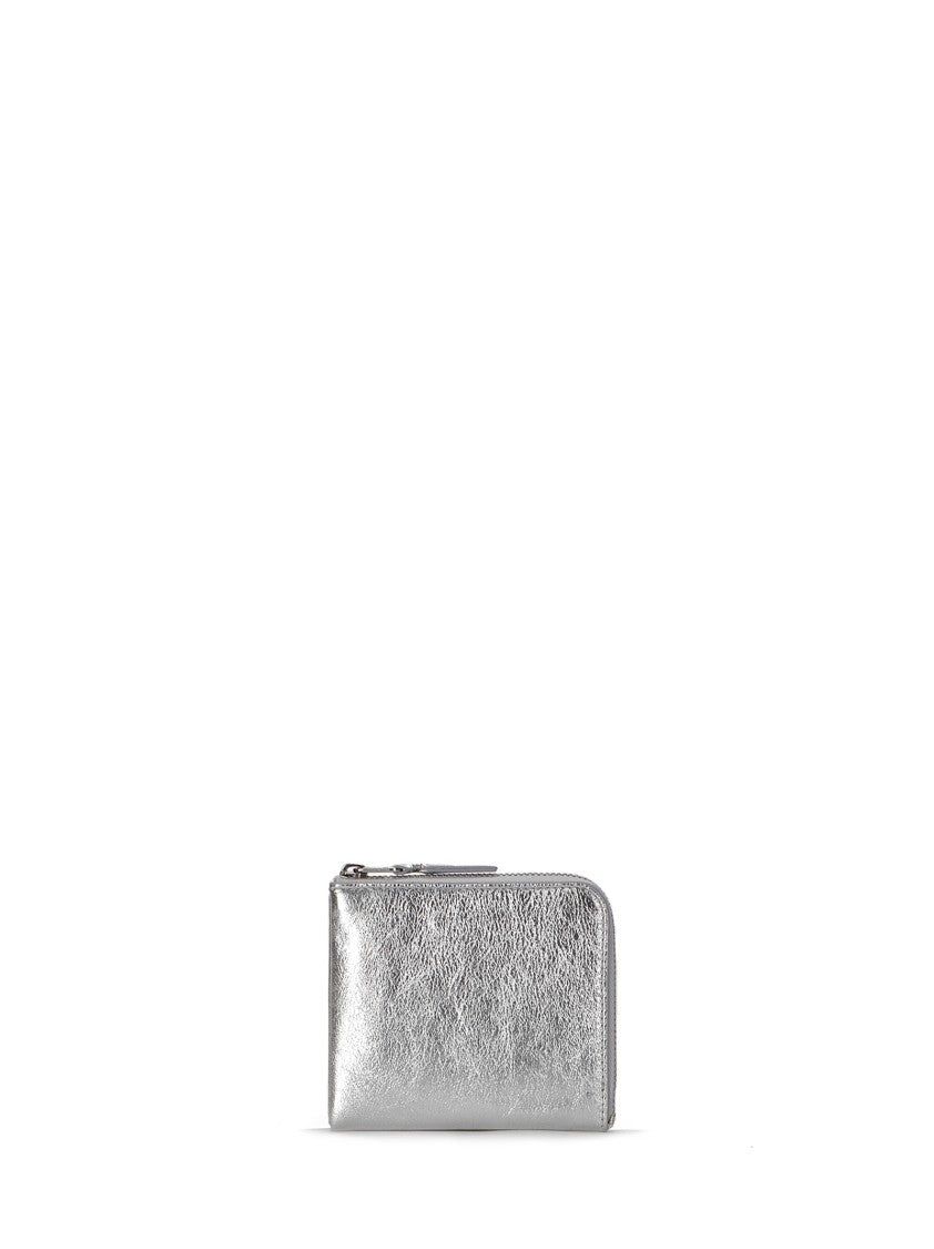 Comme Des Garçons Textured Metallic Leather Zip Wallet