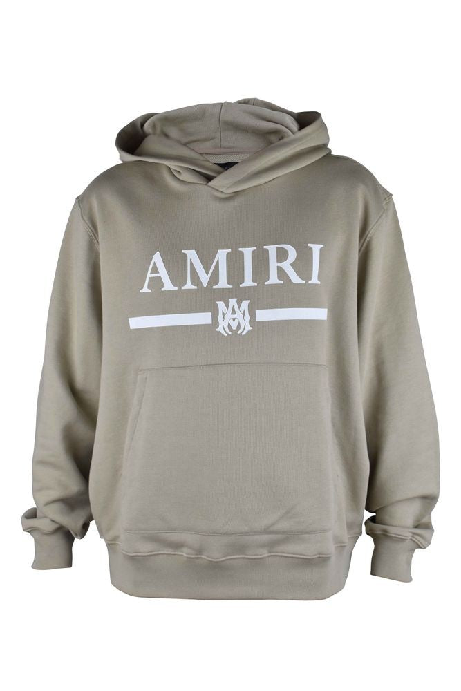 Amiri Beige Cotton Hooded Sweatshirt With Logo
