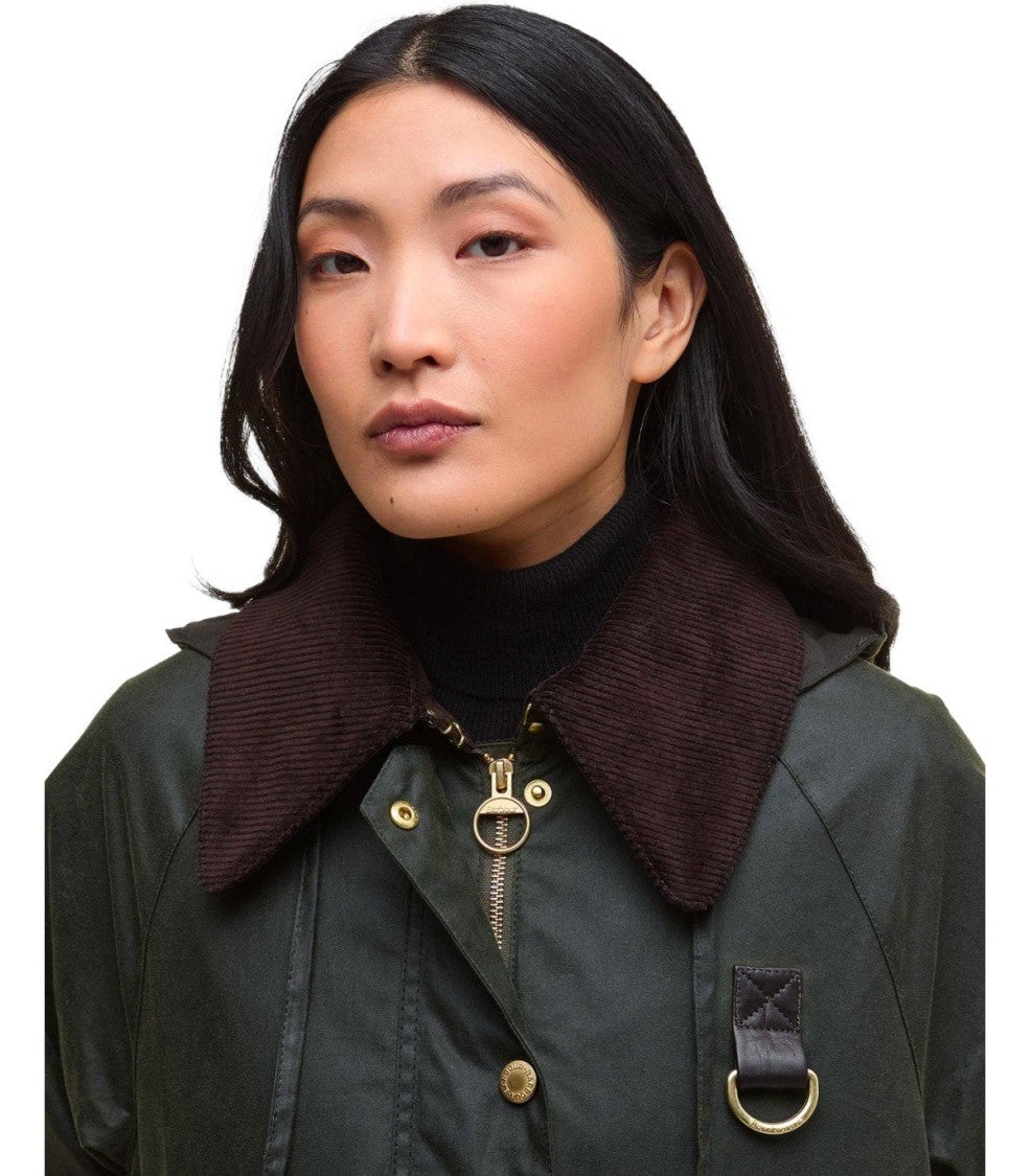 Barbour Reighton Wax Green Hooded Jacket