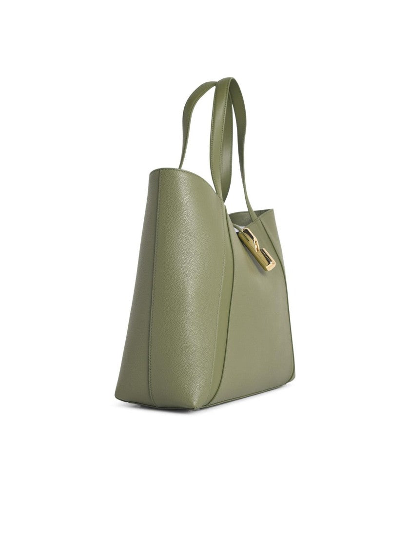 Furla 'Shopping Goccia' Green Leather Bag
