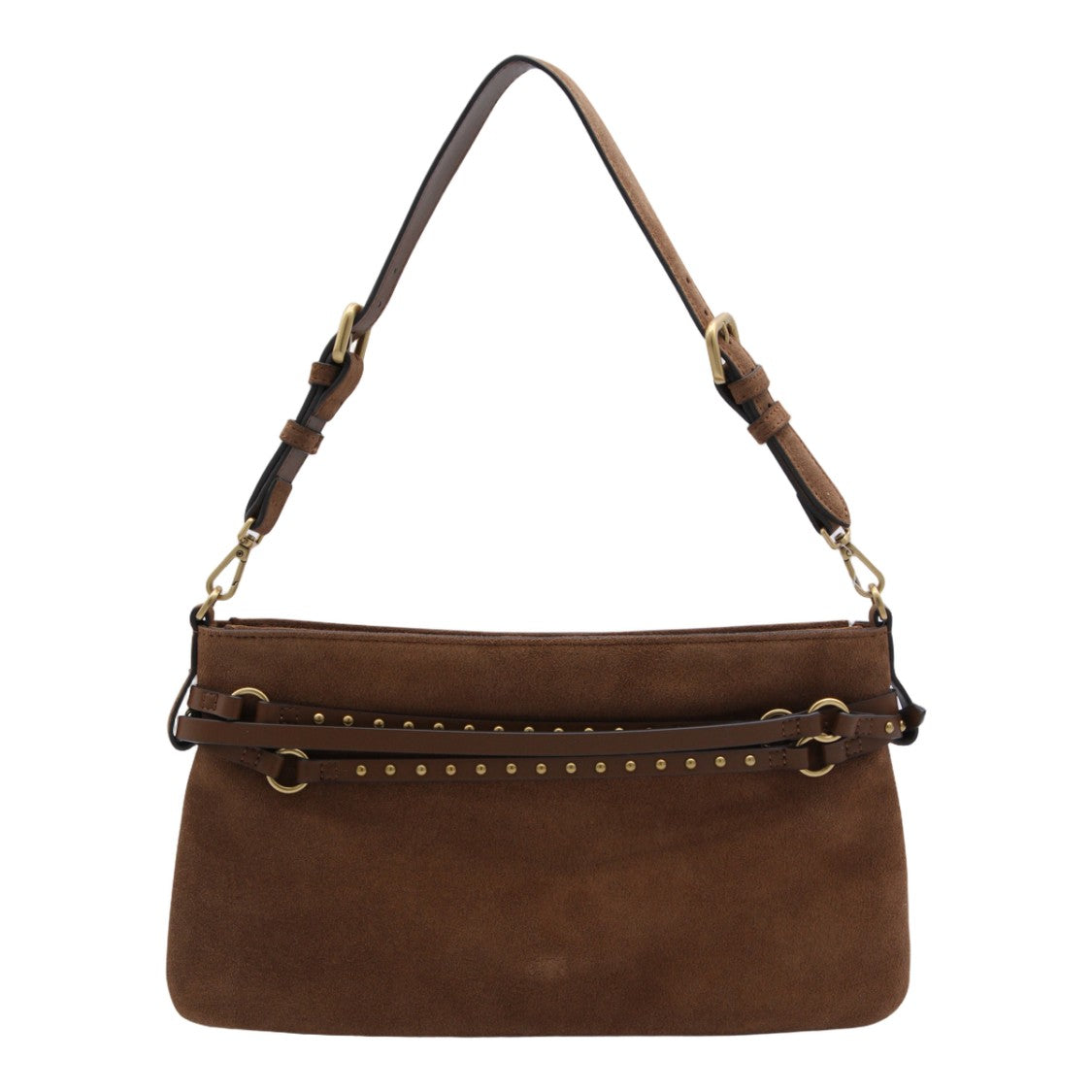 Pinko Structured Rectangular Brown Handbag