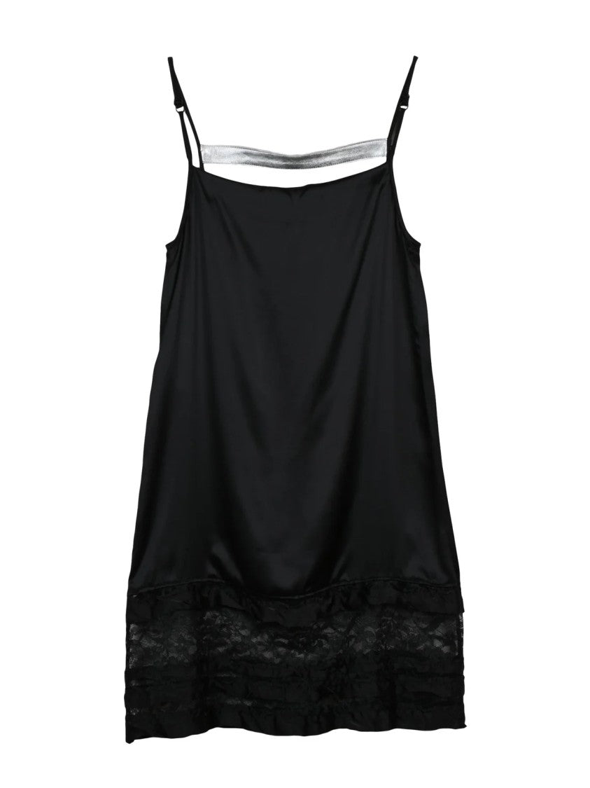 Niccolò Pasqualetti Black Lace Ruffled Silk Baby Doll Mini Dress